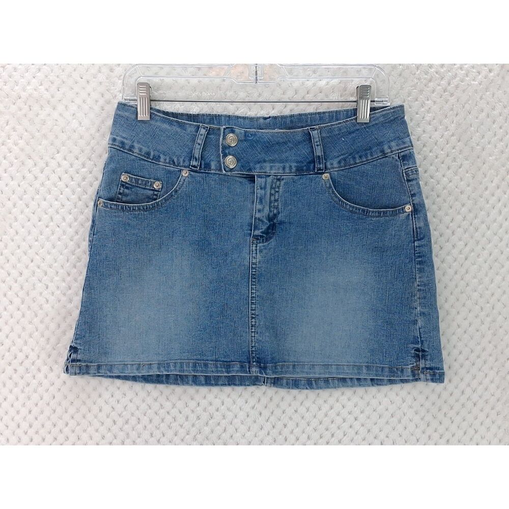 OTB One Tuff Babe Women's 11/12 Light Blue Denim Mini Skirt Y2K